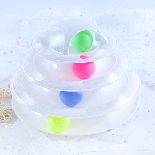 Pet Cat Toy Training Amusement Plate Kitten Tower Tracks Disc Cat Intelligence Amusement Triple Disc tumbler Fish Animal Toy For Small Dogs Wiggle Fish Catnip Toys Motion Kitten Toy Plush Interactive Cat Toys for Cat Exercise