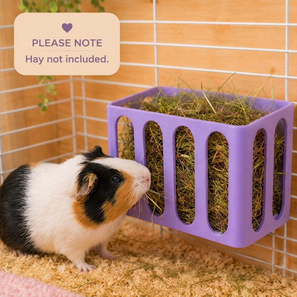 Guinea Pig & Rabbit Hay Rack – Pastel Purple | Cage & Wall Mounted | Made in Britain