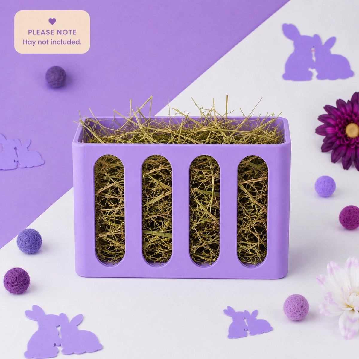 Guinea Pig & Rabbit Hay Rack – Pastel Purple | Cage & Wall Mounted | Made in Britain