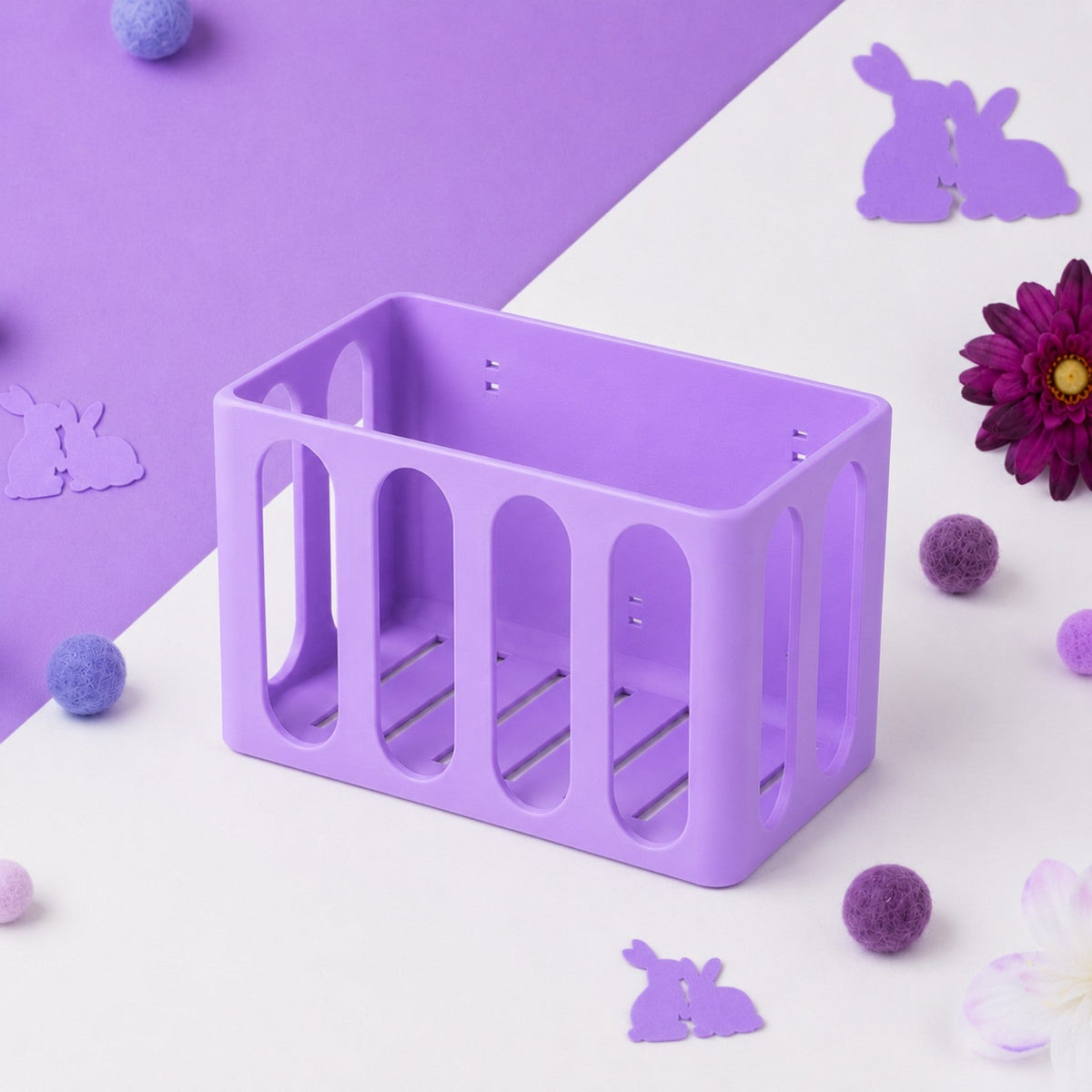 Guinea Pig & Rabbit Hay Rack – Pastel Purple | Cage & Wall Mounted | Made in Britain