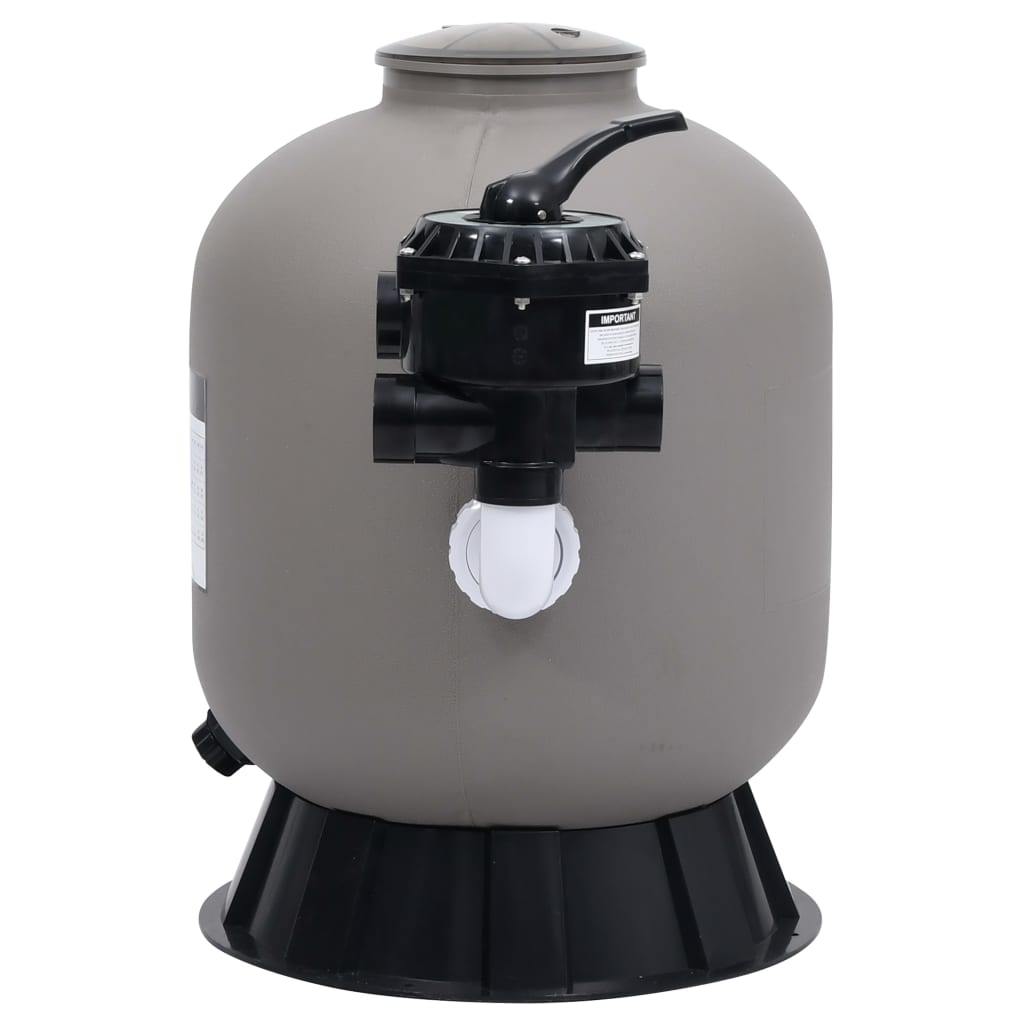 NNEVL Pool Sand Filter with Side Mount 6-Way Valve Grey