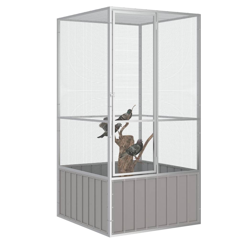 NNEVL Bird Cage Grey 111x107x211.5 cm Galvanised Steel