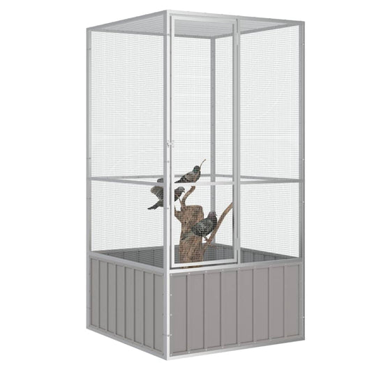 NNEVL Bird Cage Grey 111x107x211.5 cm Galvanised Steel