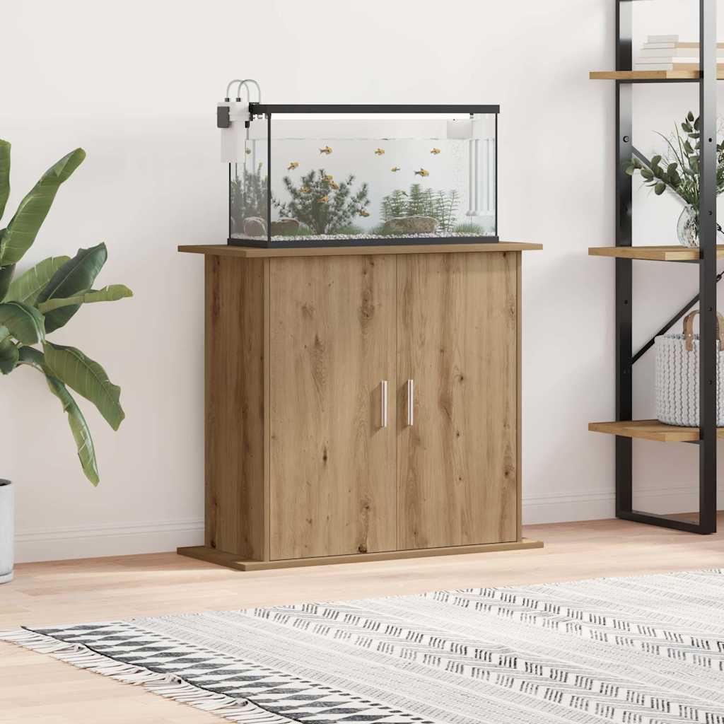 VidaXL Aquariumstandaard artisan eikenhout 81x36x73 cm bewerkt hout
