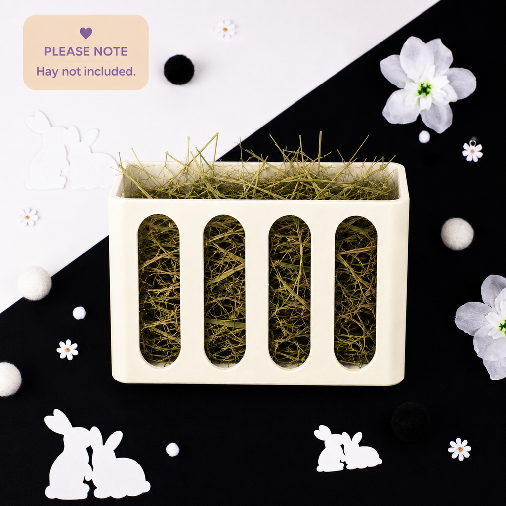 Guinea Pig & Rabbit Hay Rack – White | Cage & Wall Mounted | Made in Britain