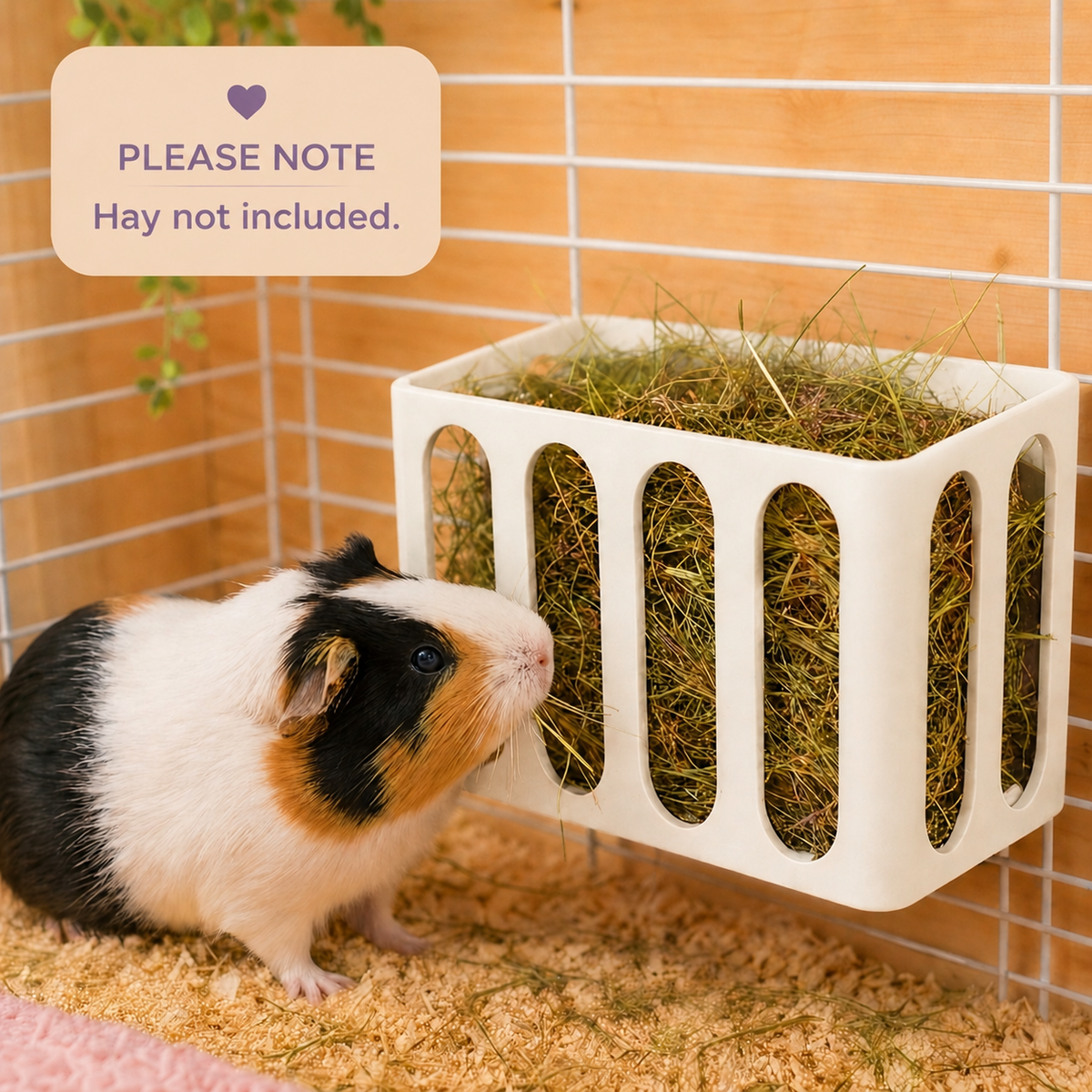 Guinea Pig & Rabbit Hay Rack – White | Cage & Wall Mounted | Made in Britain