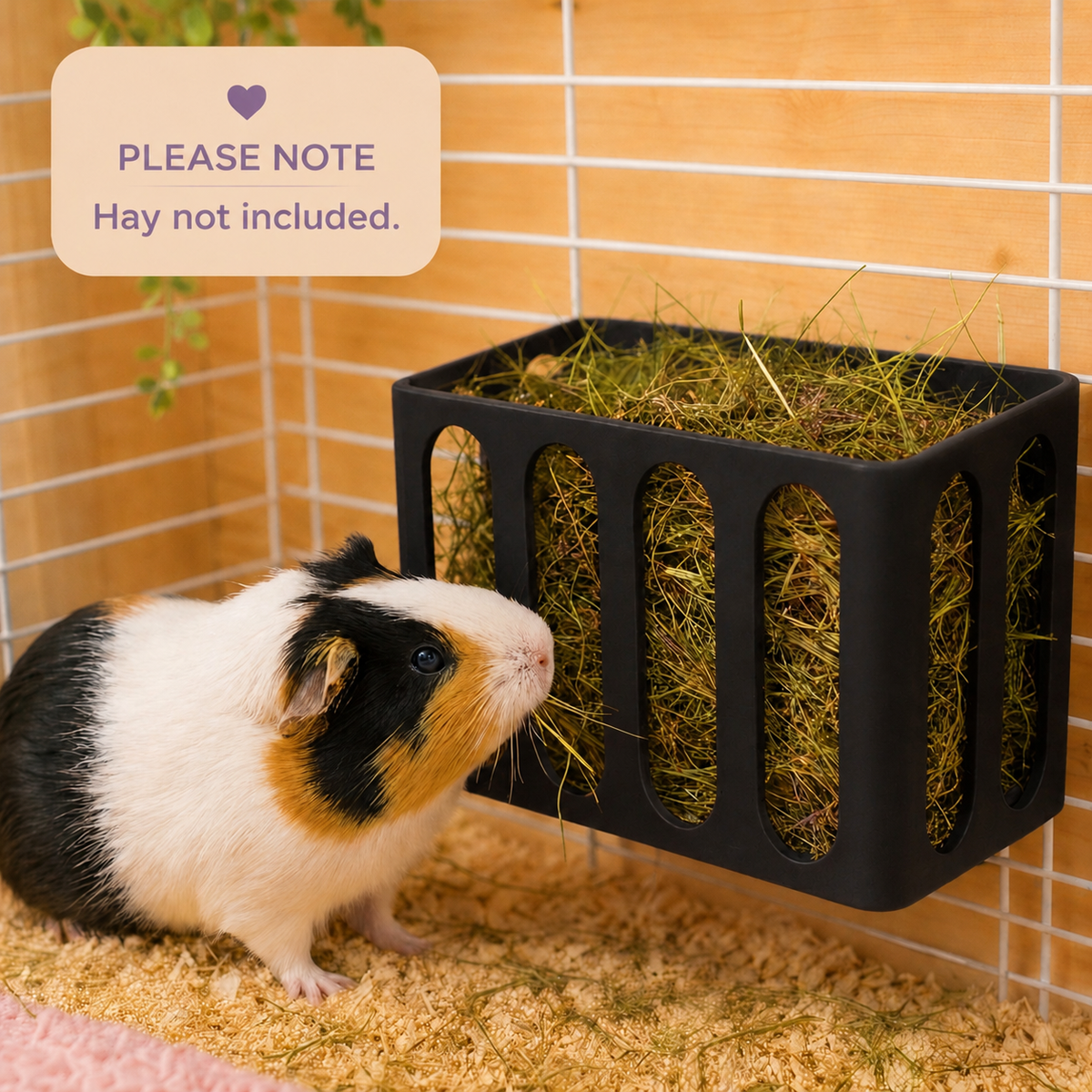 Guinea Pig & Rabbit Hay Rack – Jet Black | Cage & Wall Mounted | Made in Britain