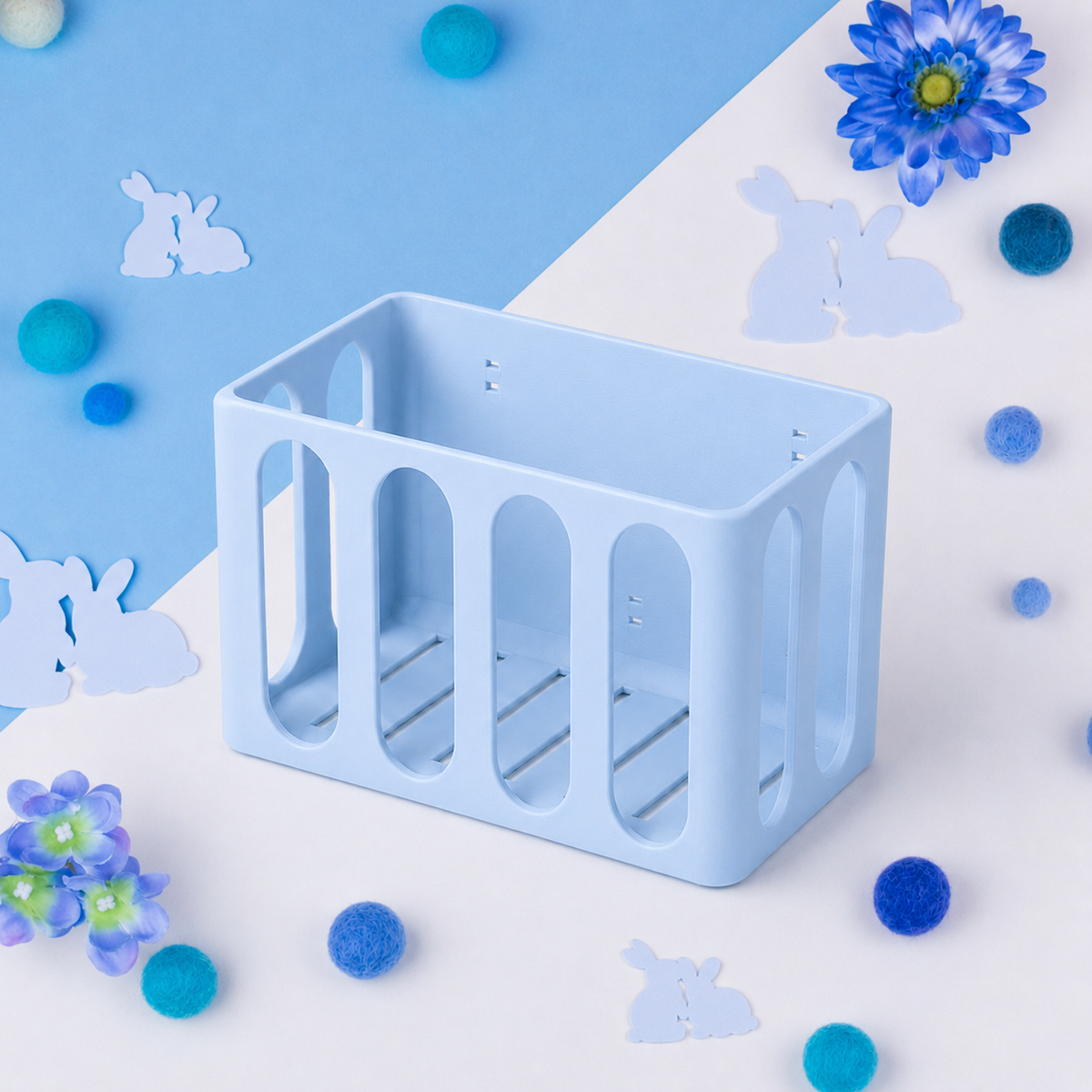 Guinea Pig & Rabbit Hay Rack – Pastel Blue | Cage & Wall Mounted | Made in Britain