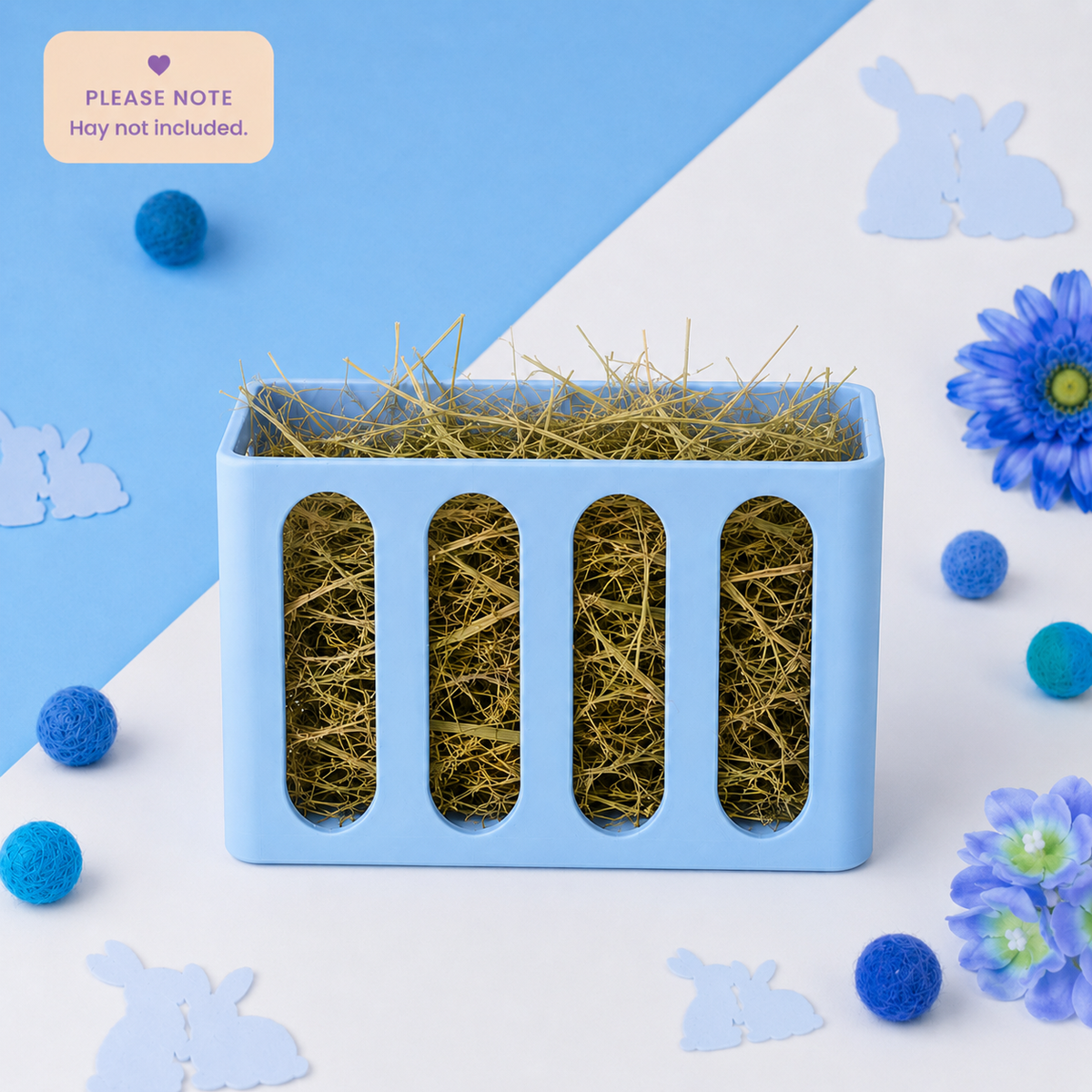 Guinea Pig & Rabbit Hay Rack – Pastel Blue | Cage & Wall Mounted | Made in Britain