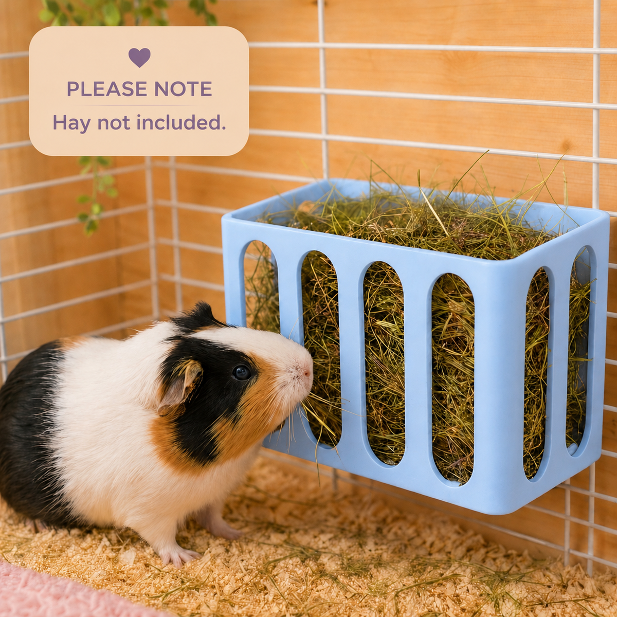 Guinea Pig & Rabbit Hay Rack – Pastel Blue | Cage & Wall Mounted | Made in Britain