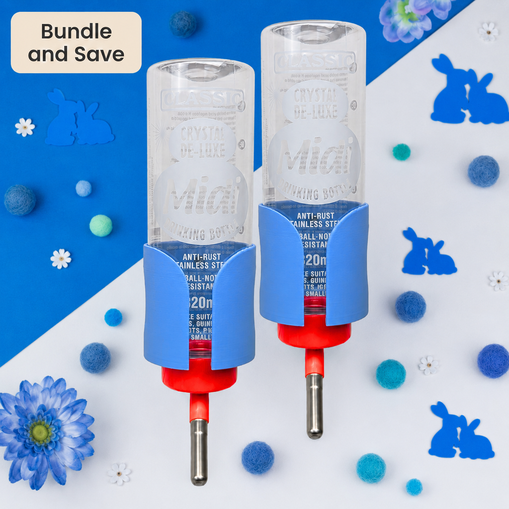 Guinea Pig Bottle Holder Duo Pack – Sky Blue | 2x No-Wire | Made in Britain
