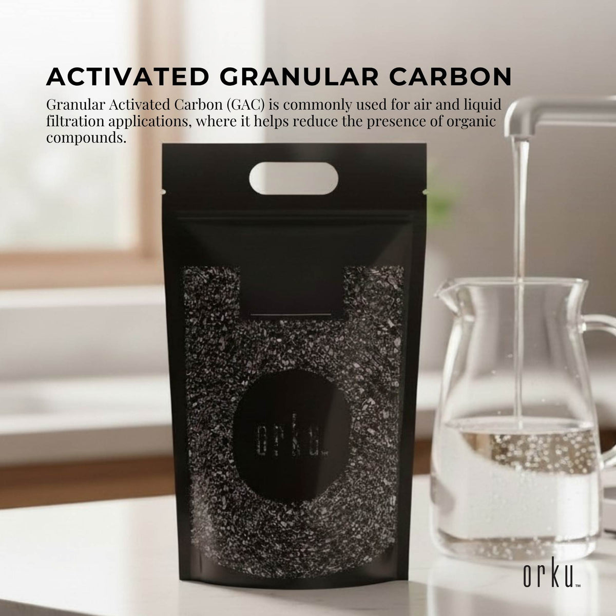 Orku Granular Activated Carbon GAC Coconut Shell Charcoal Filtration Media Bulk