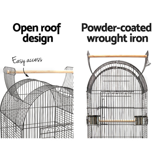 NNEDSZ Large Bird Cage with Perch - Black
