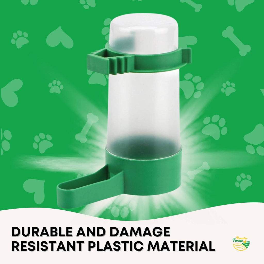 Rooster Farms Bird Cage Water Dispenser Drinker for Pet Parrot Budgie Aviary