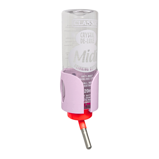 No-Wire Guinea Pig & Rabbit Water Bottle Holder – Pastel Pink | Made in Britain